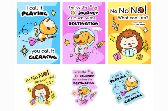 Cute Cartoon Animals Poster and Stickers Review