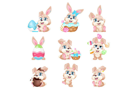 Cute Easter Bunnies Kawaii Cartoon Review