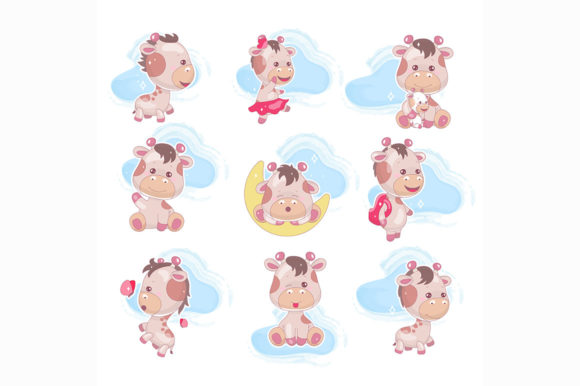 Cute Giraffe Kawaii Cartoon Vector Set Review