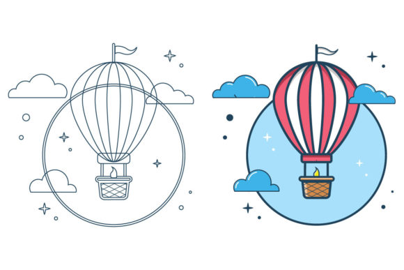 Hot Air Balloon Color Book Art for Kids Review