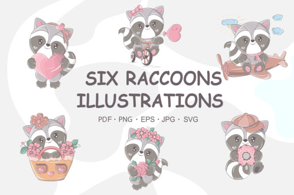 Raccoon Prints Set Cute Animals Review
